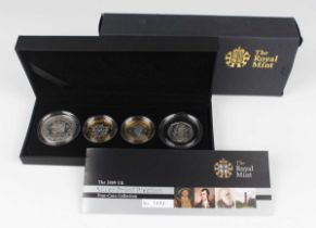 An Elizabeth II Royal Mint United Kingdom silver piedfort four-coin collection, including Kew