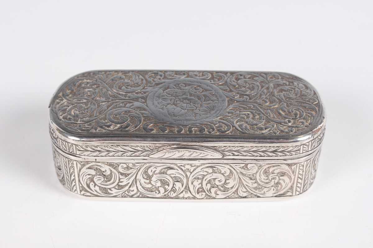 A mid-19th century Russian silver snuff box, 84 zolotnik, of rectangular form with curved ends, - Image 2 of 16