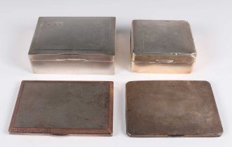 A George VI silver rectangular engine turned cigarette case, Birmingham 1948 by A. Nicholls & Son