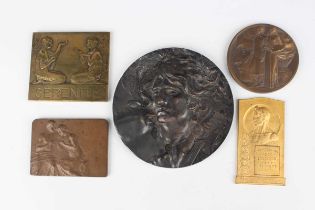 A collection of various 20th century European medallions and award plaques for art, music and