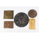 A collection of various 20th century European medallions and award plaques for art, music and