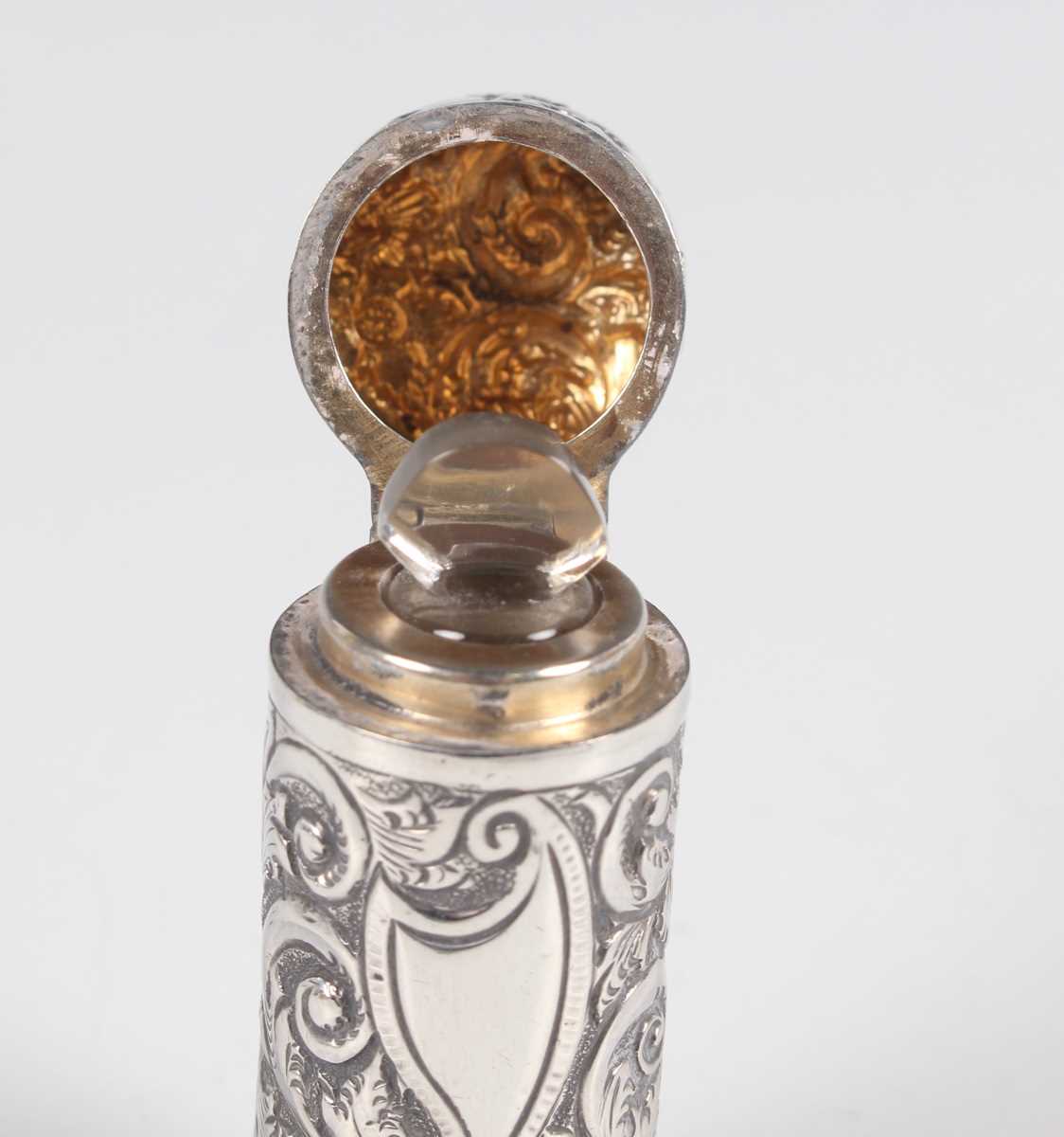 A late Victorian silver tea caddy and cover of shaped oval form with bright-cut decoration, - Image 10 of 10