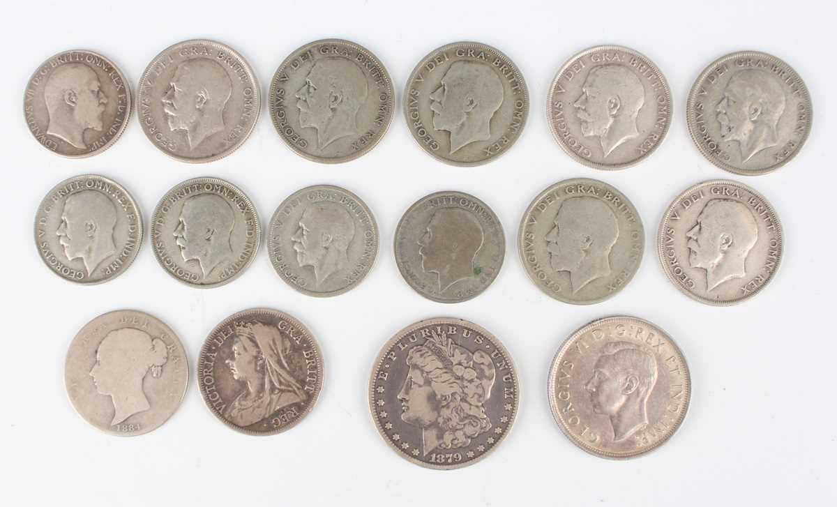 A collection of British and world coinage, including a Canada dollar 1939, a USA dollar 1879 and a - Image 2 of 3
