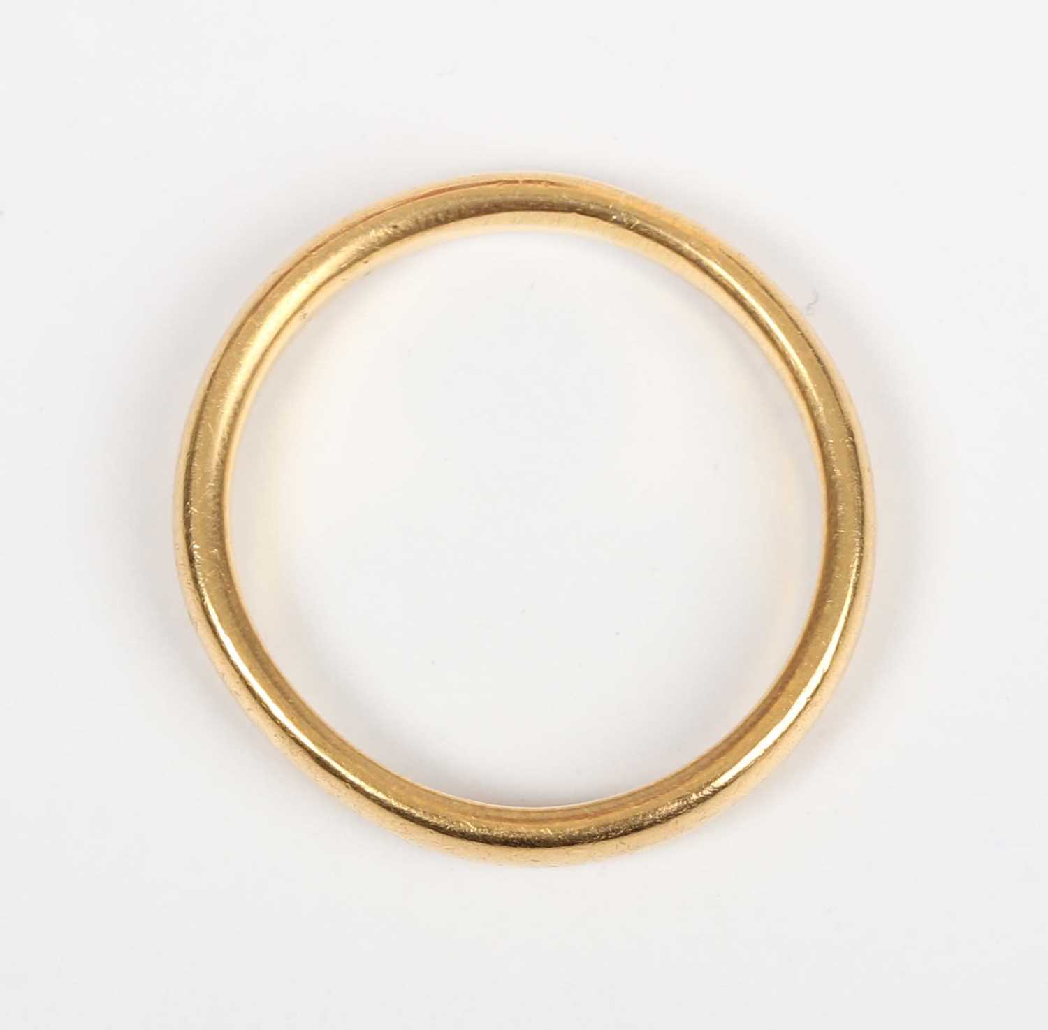 A 22ct gold wedding ring, Birmingham 1929, weight 4.3g, ring size approx N1/2. - Image 3 of 4