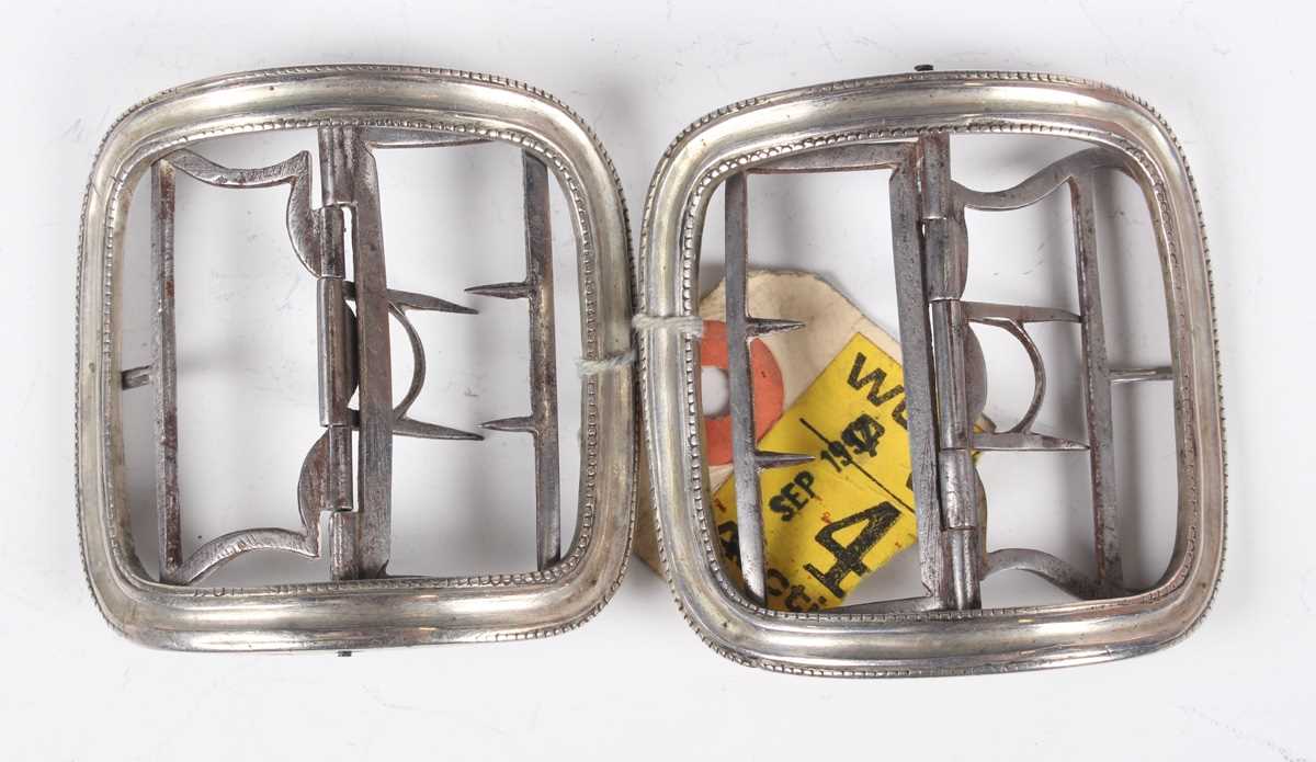 A pair of George III silver and steel shoe buckles, London 1804 by George Smith II and Thomas - Image 5 of 6