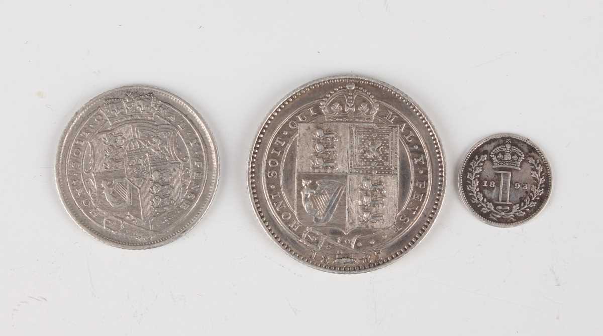 A collection of 18th, 19th and 20th century British and world coinage, including a Victoria Old Head - Image 3 of 9