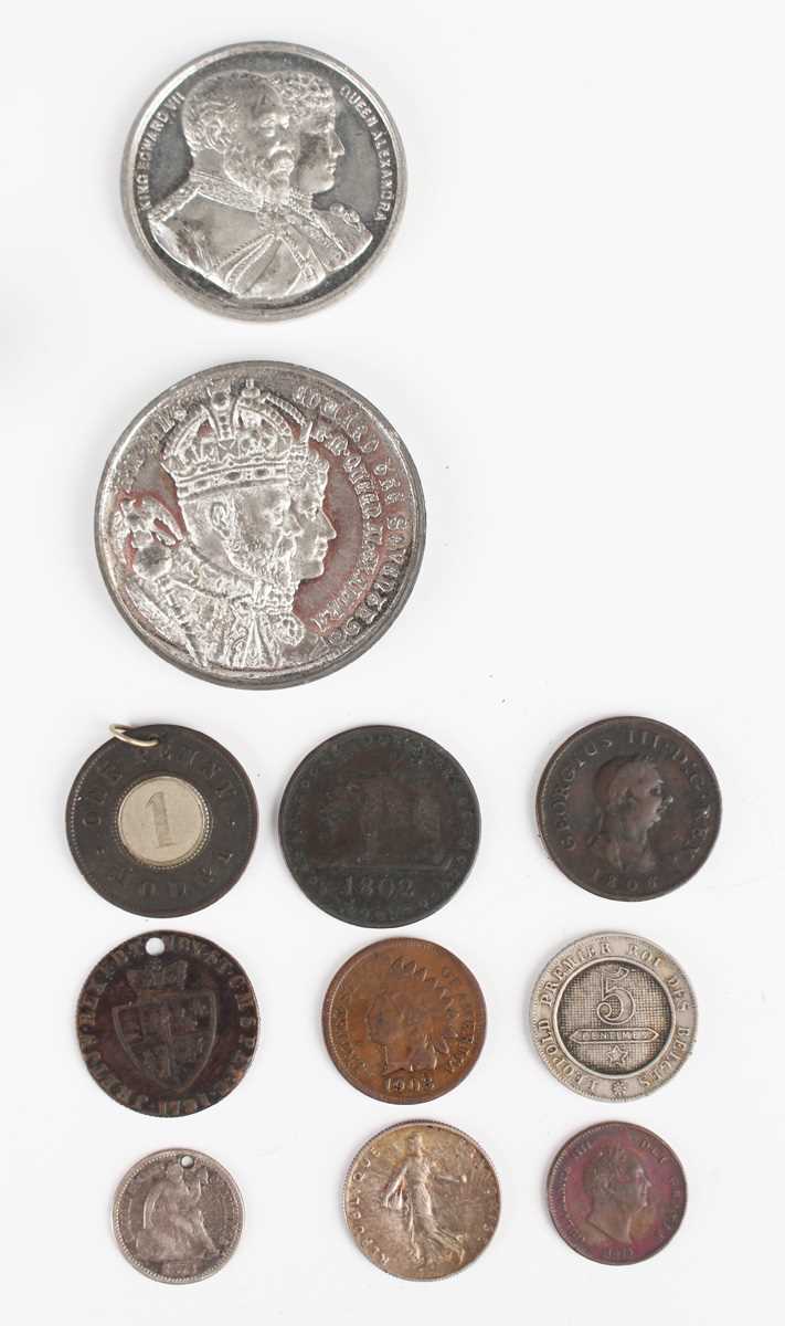 A small collection of various British coinage, including a George III shilling 1787, a Victoria - Image 5 of 5