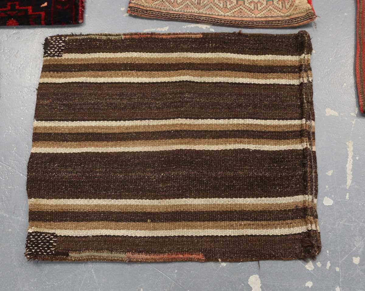 A Turkish flatweave bag, late 20th century, the two central bands worked with hooked polychrome - Image 8 of 9