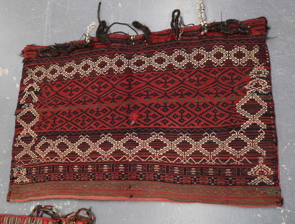 A Turkish flatweave bag, late 20th century, the two central bands worked with hooked polychrome - Image 7 of 9