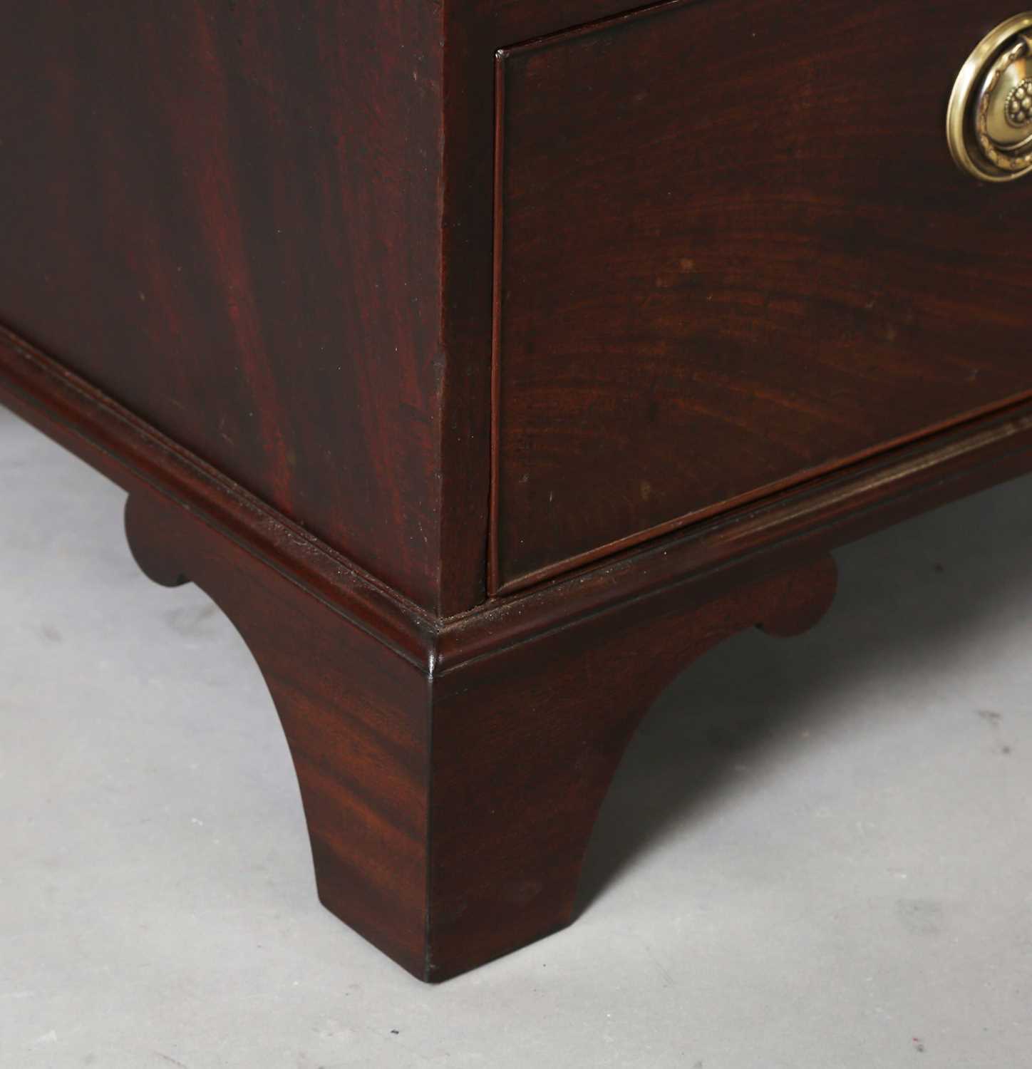 A good George III figured mahogany narrow secrétaire bookcase cabinet, the glazed top above a - Image 6 of 12