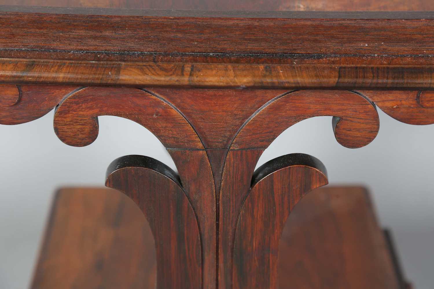 A Regency rosewood two-tier étagère, fitted with a single drawer, on turned legs, height 60cm, width - Image 6 of 9