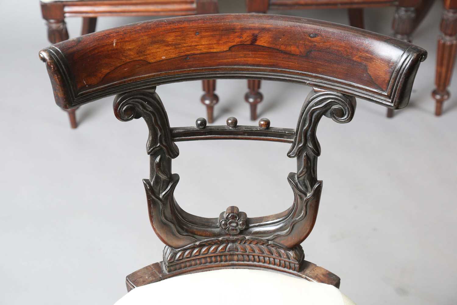 A set of six unusual Regency rosewood dining chairs, in the manner of Gillows of Lancaster, the - Image 19 of 23