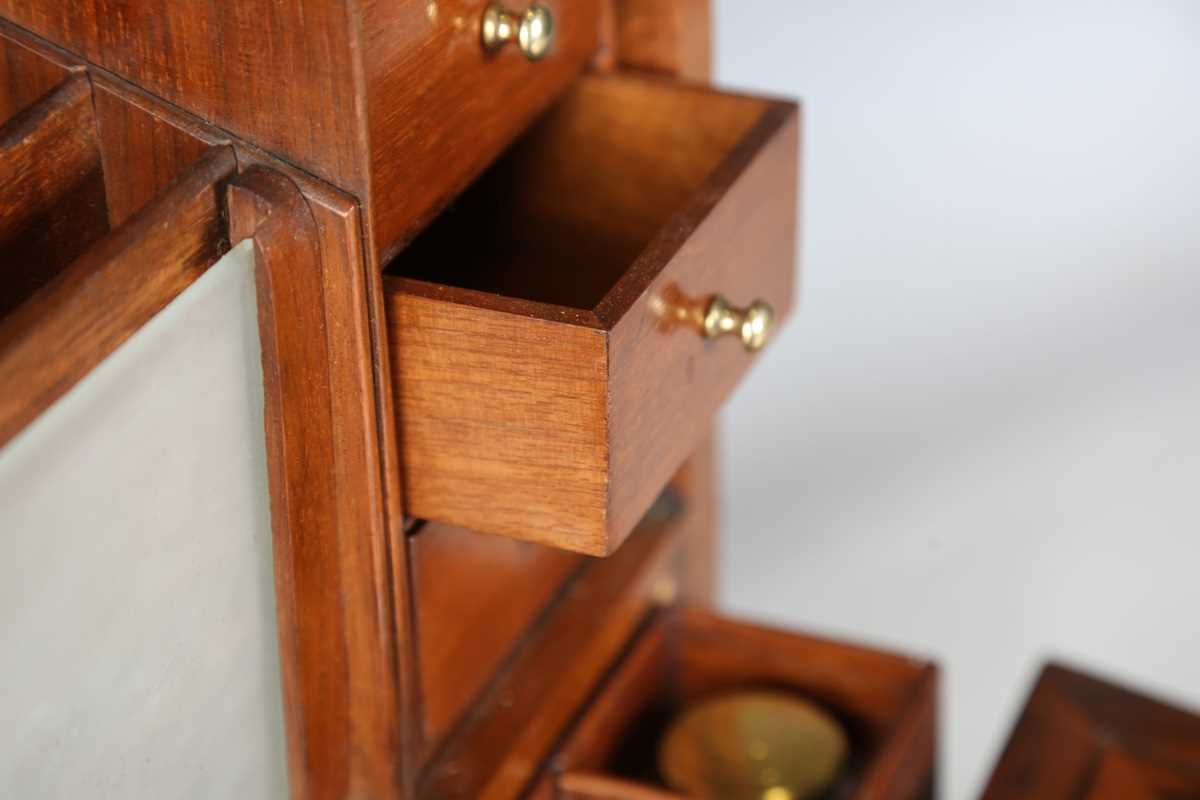 A Victorian burr walnut stationery cabinet writing box by Parkins & Gotto of London, the hinged - Image 7 of 16