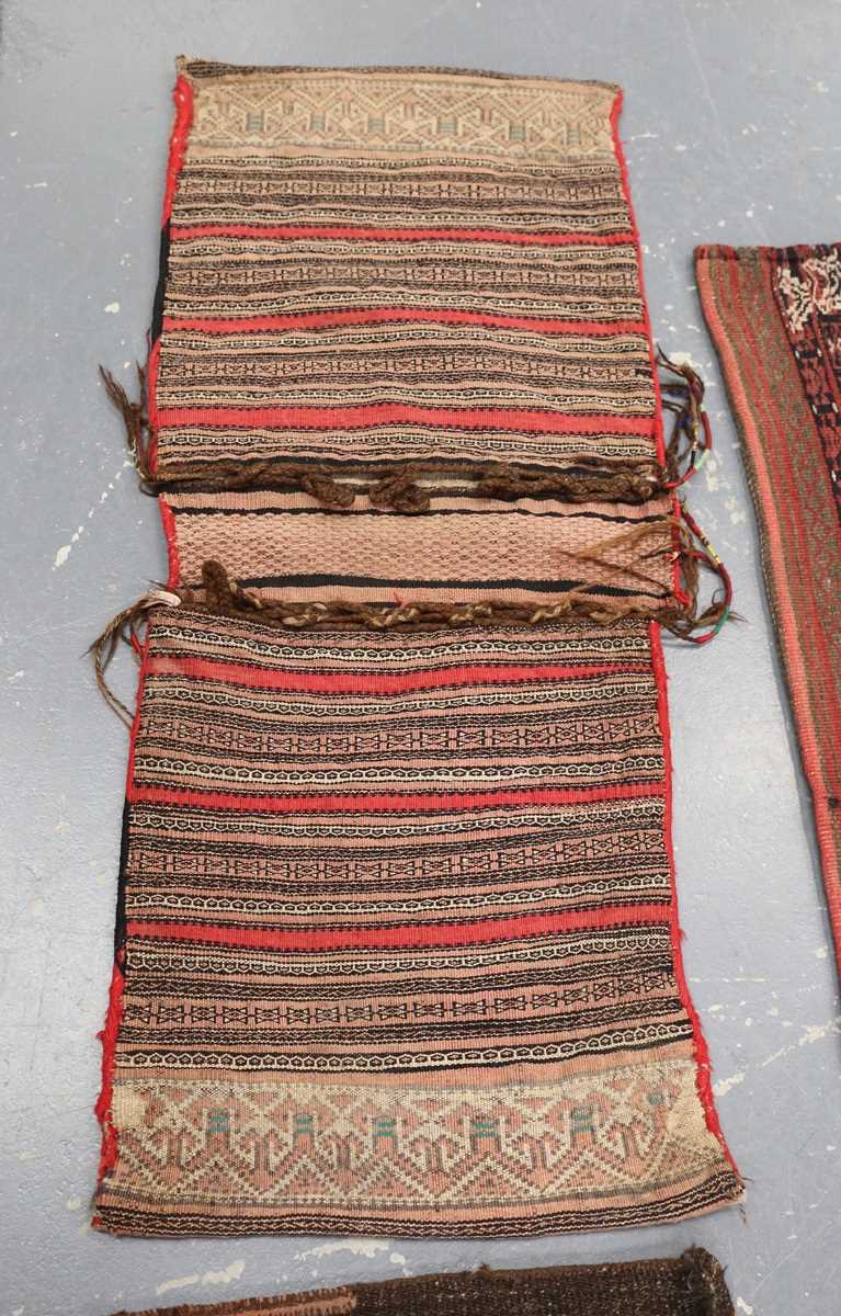 A Turkish flatweave bag, late 20th century, the two central bands worked with hooked polychrome - Image 6 of 9