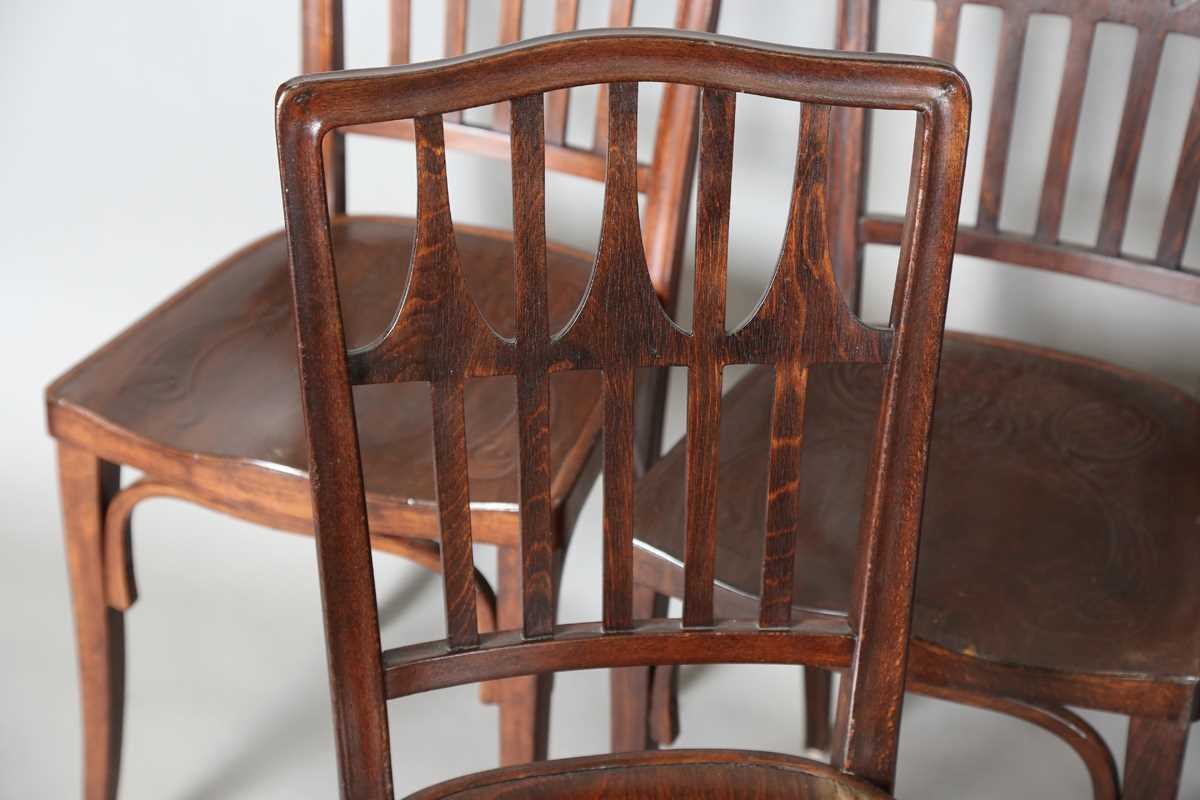 A set of six early 20th century Austrian bentwood chairs, designed by Gustav Siegel for Jacob & - Image 2 of 18
