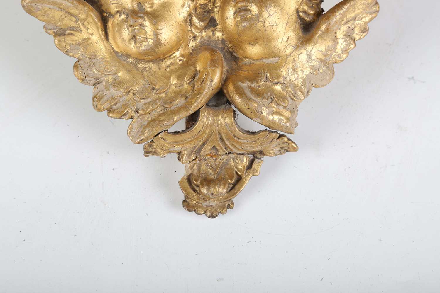 A late 19th century composition wall bracket with a triple cherub mask support, height 23cm, width - Image 6 of 10