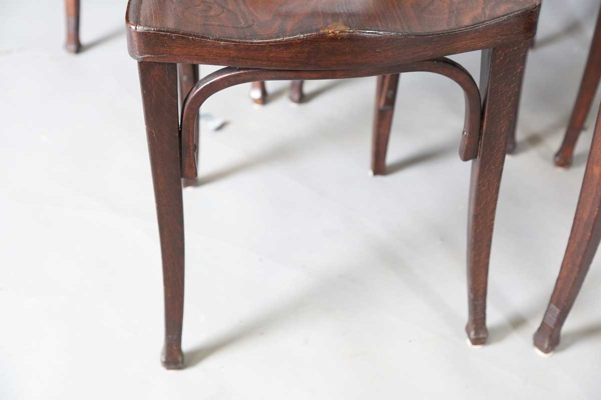 A set of six early 20th century Austrian bentwood chairs, designed by Gustav Siegel for Jacob & - Image 6 of 18
