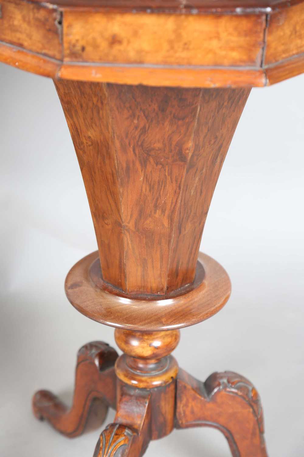 A late Victorian burr walnut oval stretcher table, height 72cm, width 97cm, together with a - Image 14 of 15