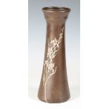 An early 20th century Arts and Crafts patinated copper vase by Heintz Art Metal Shop, the