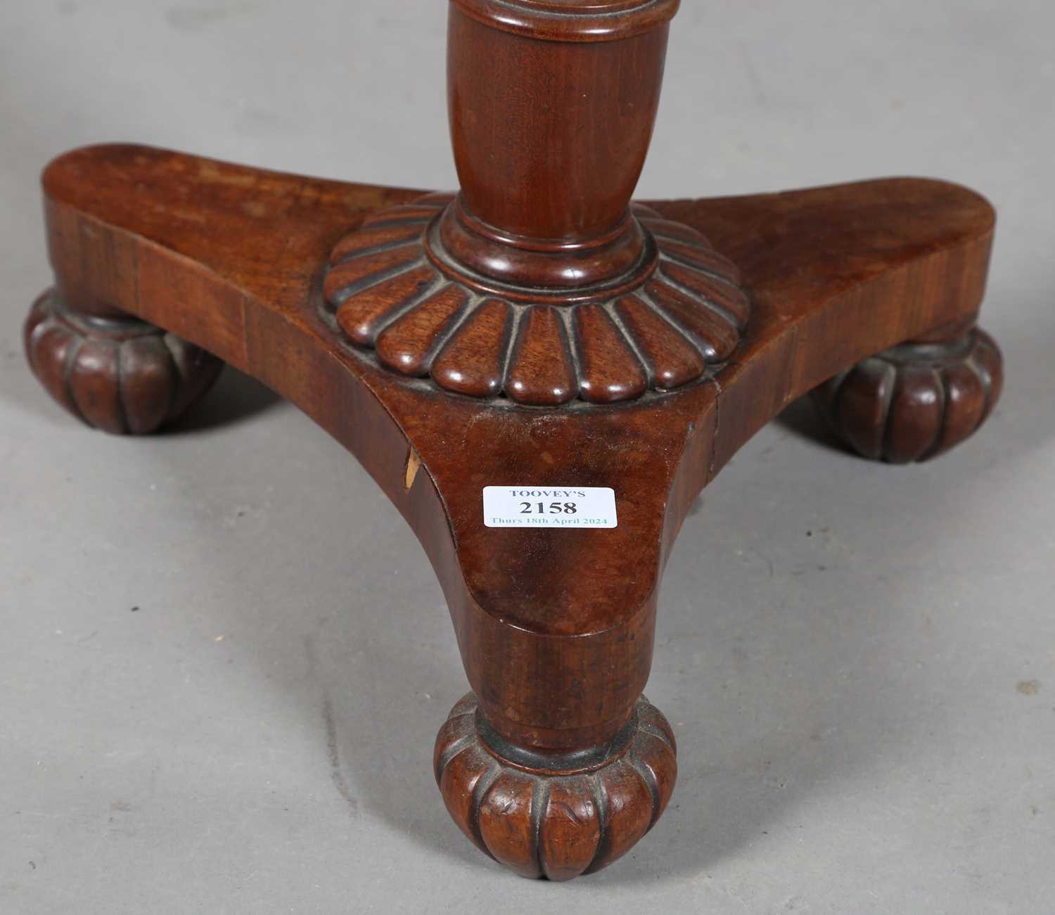 An early Victorian mahogany circular wine table, on a triform base, height 71cm, diameter 37cm, - Image 5 of 11
