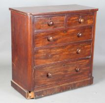 A mid-Victorian mahogany chest of mahogany-lined drawers, height 107cm, width 107cm, depth 51cm (