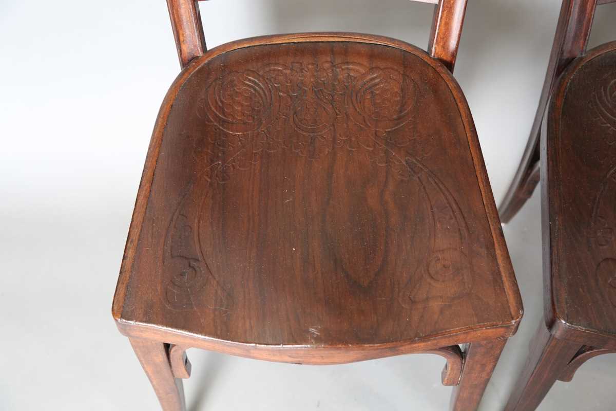 A set of six early 20th century Austrian bentwood chairs, designed by Gustav Siegel for Jacob & - Image 10 of 18