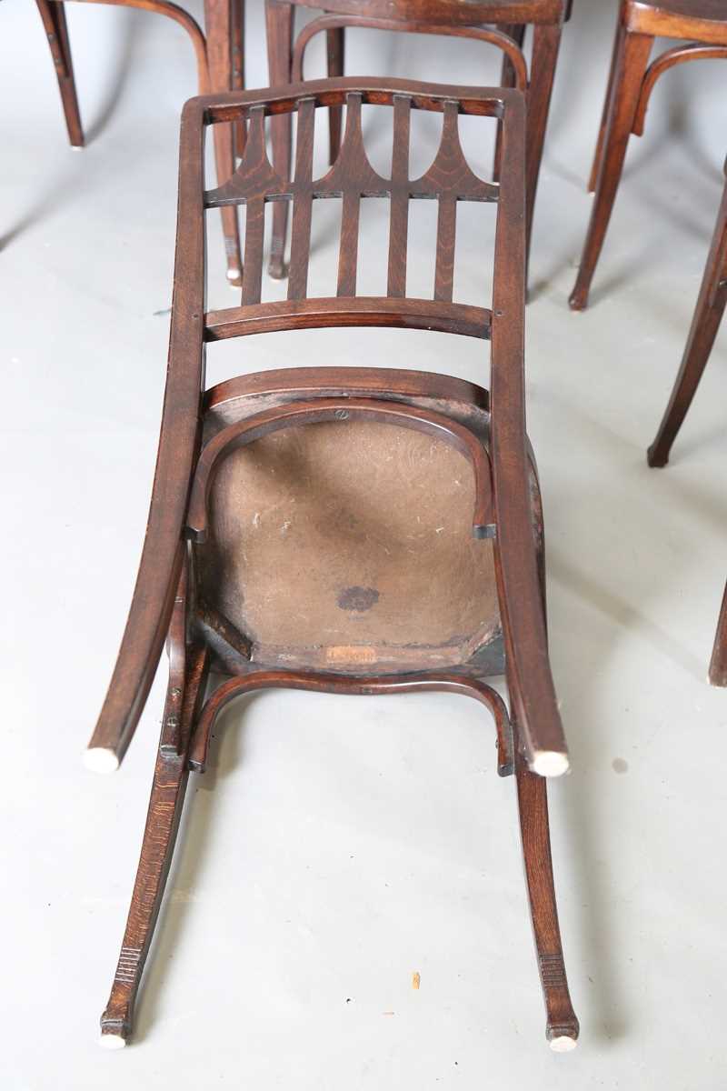 A set of six early 20th century Austrian bentwood chairs, designed by Gustav Siegel for Jacob & - Image 16 of 18