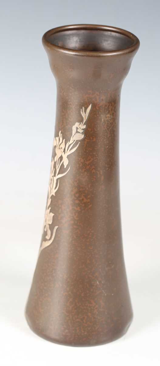 An early 20th century Arts and Crafts patinated copper vase by Heintz Art Metal Shop, the - Image 8 of 12