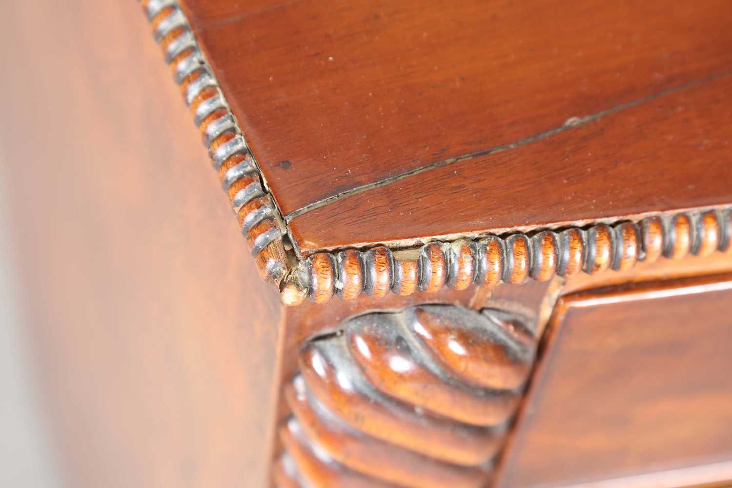 A Victorian mahogany bowfront chest of drawers with reeded pilasters and squat bun feet, height - Image 3 of 11
