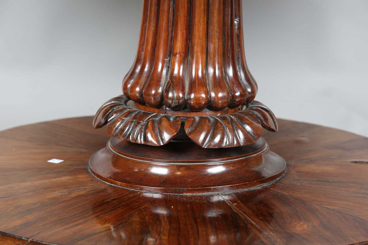 A William IV rosewood tip-top breakfast table, in the manner of Gillows of Lancaster, raised on a - Image 5 of 12