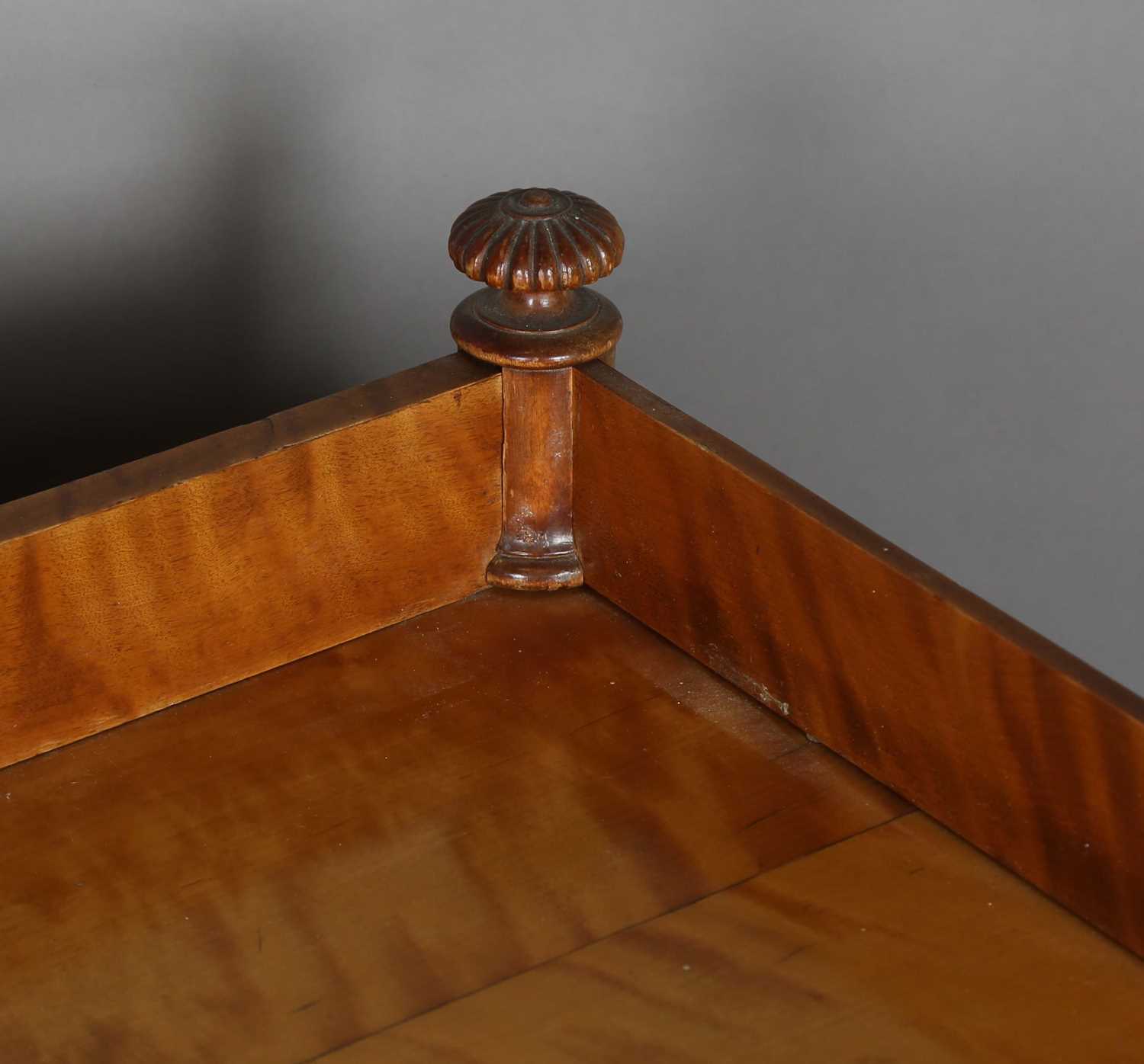 A 20th century Biedermeier style maple twin pedestal desk, the three-quarter gallery back above - Image 4 of 11