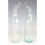 Two late Victorian 'Copped Hall Grape Storage' glass bottles by Wm Wood & Son Ltd, length 30cm.