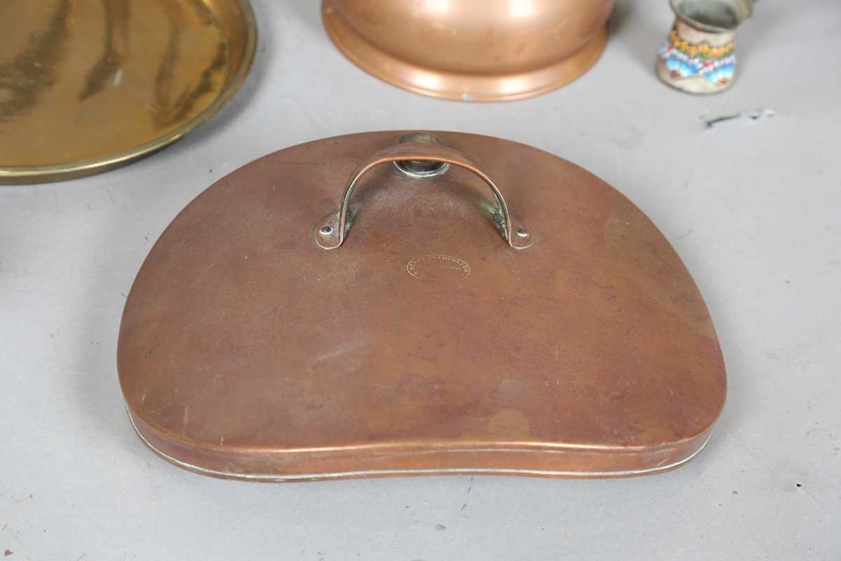 A collection of mainly 19th century copper wares, including a large twin-handled bowl, diameter - Image 12 of 12