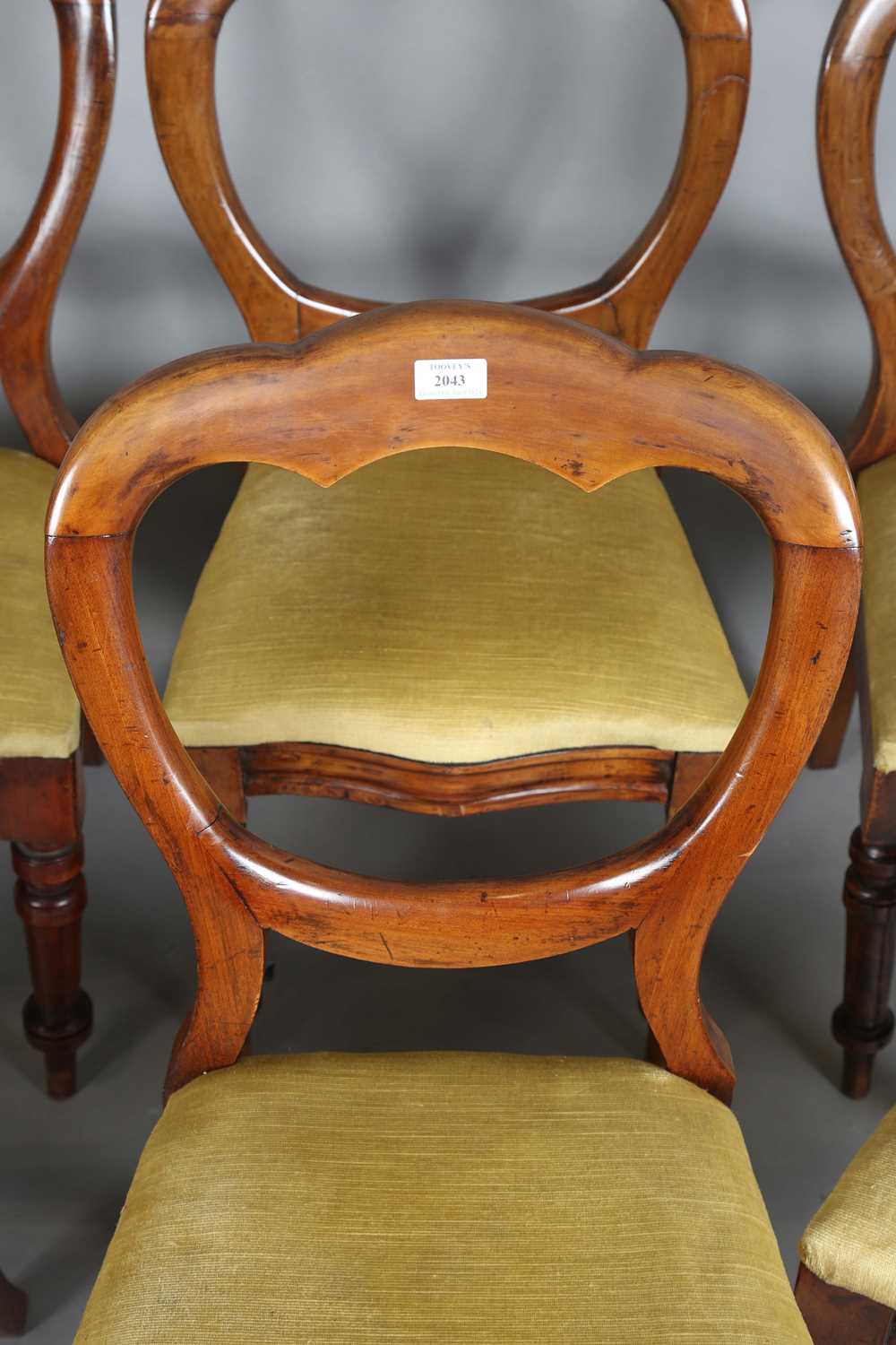 A set of eight late Victorian mahogany spoon back dining chairs, height 86cm, width 45cm. - Image 2 of 12