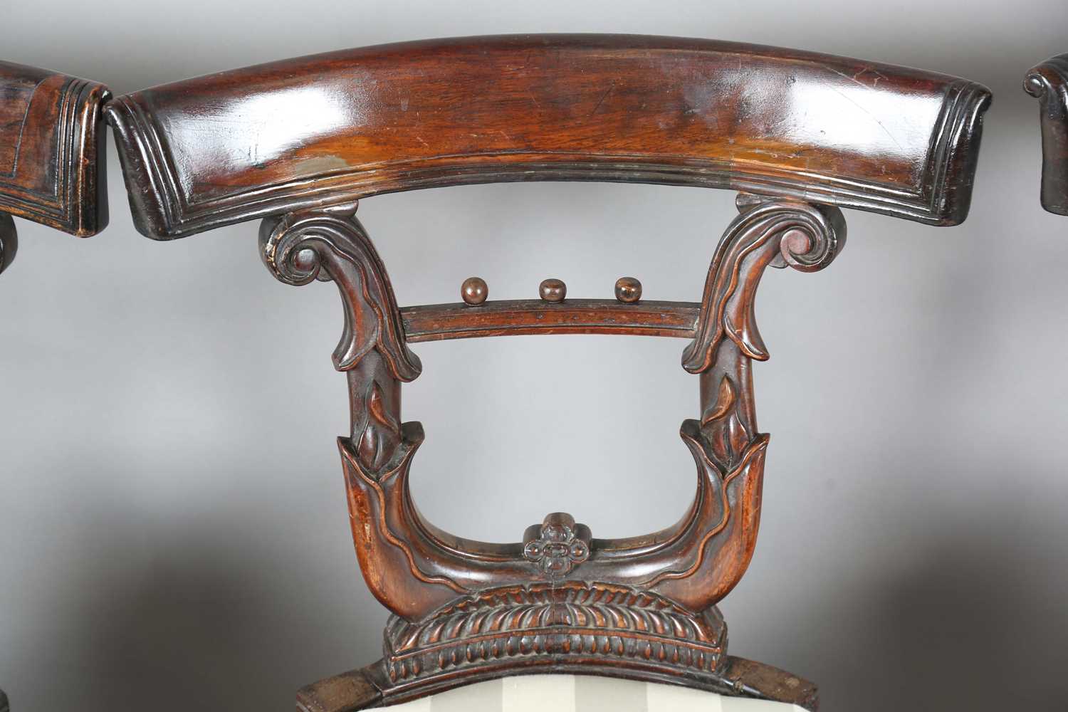 A set of six unusual Regency rosewood dining chairs, in the manner of Gillows of Lancaster, the - Image 6 of 23