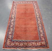 A Sarough Mahal rug, North-west Persia, late 20th century, the pink field with overall offset boteh,