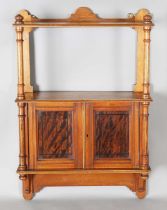 An Edwardian walnut and parcel gilt decorated two-tier wall cabinet, height 75cm, width 51cm,