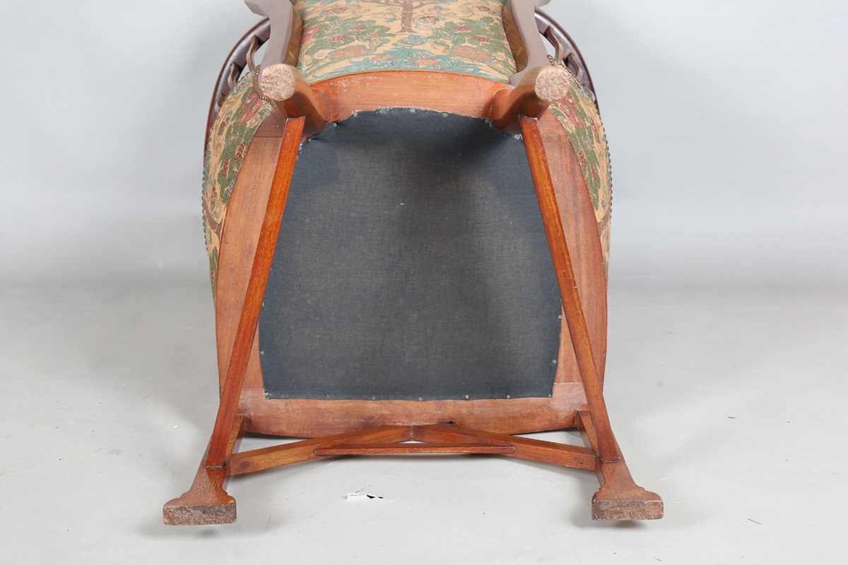 An Edwardian Arts and Crafts mahogany framed armchair, in the manner of G.M. Ellwood and possibly - Image 14 of 14