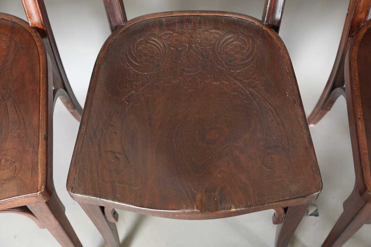 A set of six early 20th century Austrian bentwood chairs, designed by Gustav Siegel for Jacob & - Image 11 of 18