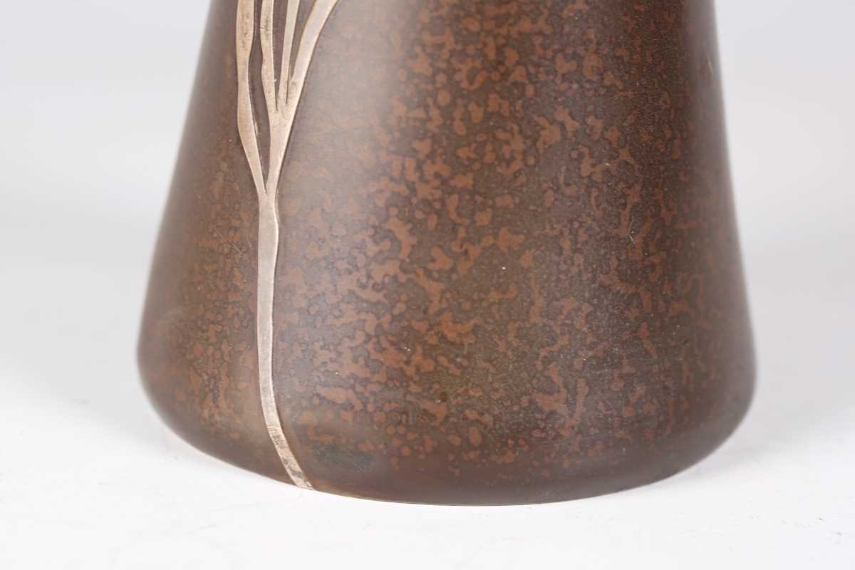 An early 20th century Arts and Crafts patinated copper vase by Heintz Art Metal Shop, the - Image 5 of 12