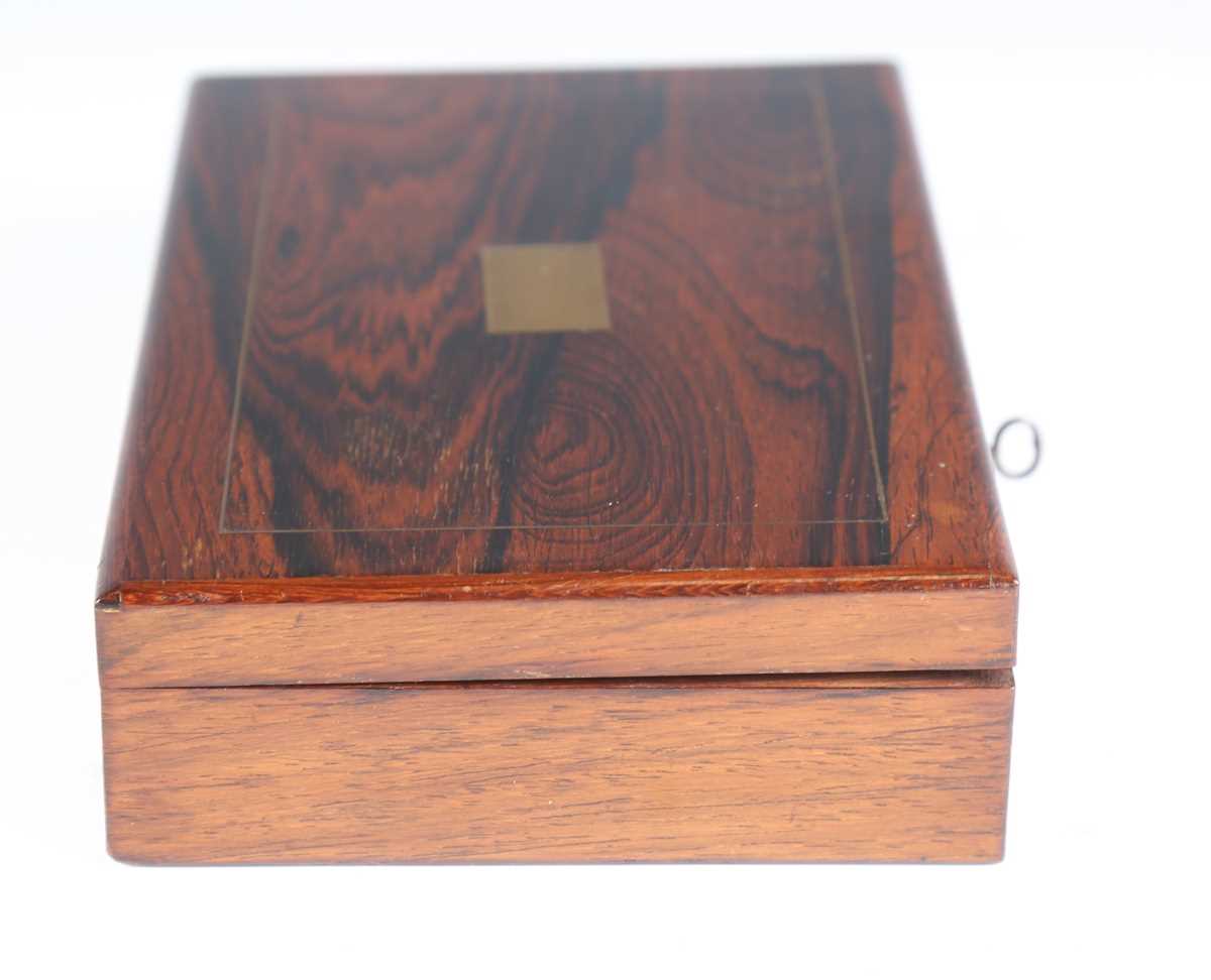 A Victorian rosewood cased part drawing instrument set, together with a boxwood rule and an ebony - Image 8 of 11