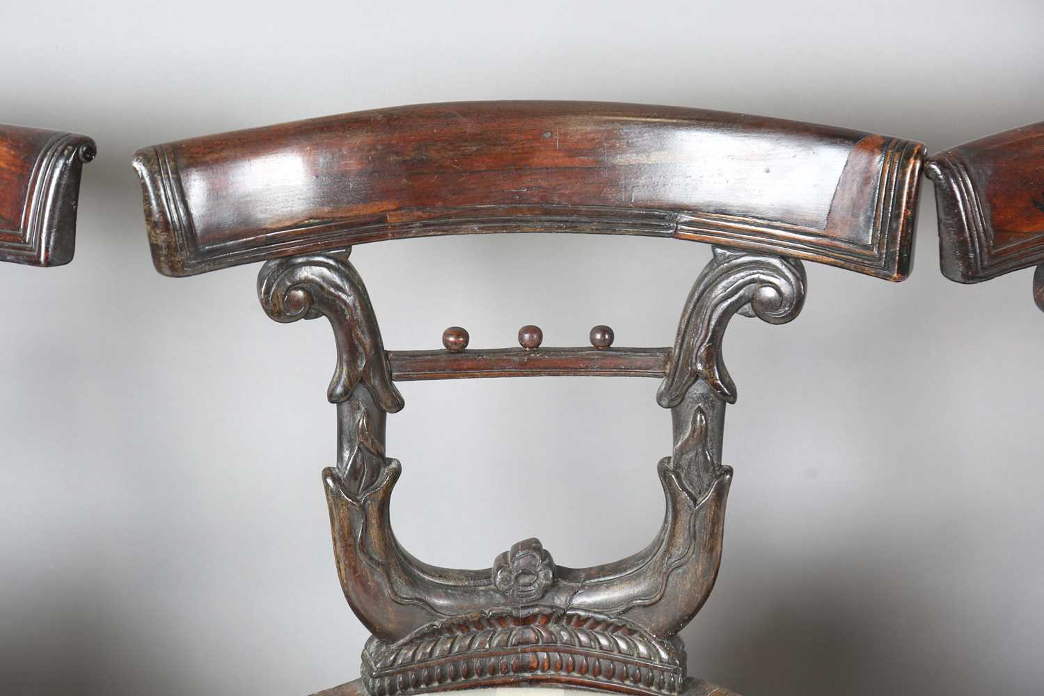 A set of six unusual Regency rosewood dining chairs, in the manner of Gillows of Lancaster, the - Image 9 of 23