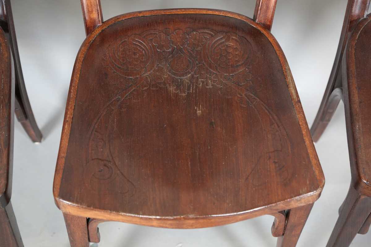 A set of six early 20th century Austrian bentwood chairs, designed by Gustav Siegel for Jacob & - Image 13 of 18