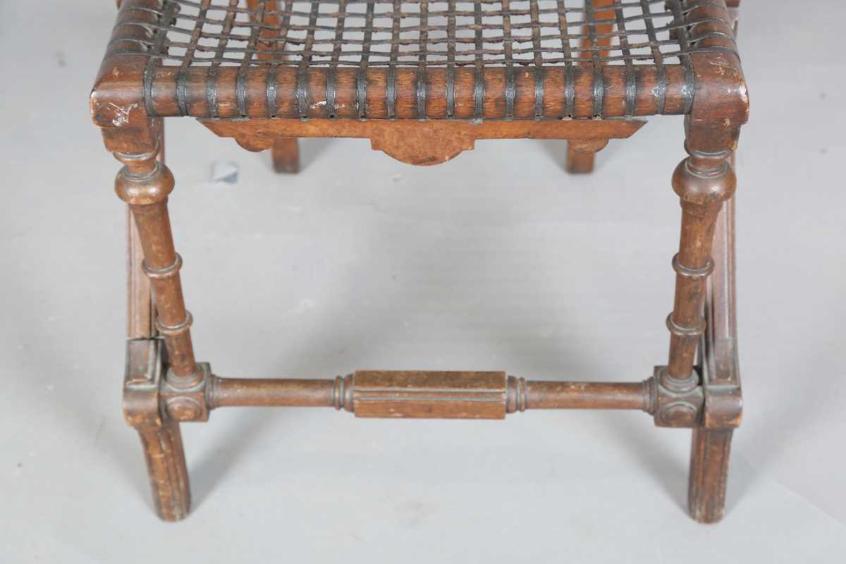 A late 19th century American Arts and Crafts walnut framed side chair by George Hunzinger, the - Image 5 of 12