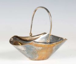A late Victorian Aesthetic Movement plated basket, designed by Dr Christopher Dresser for Hukin &