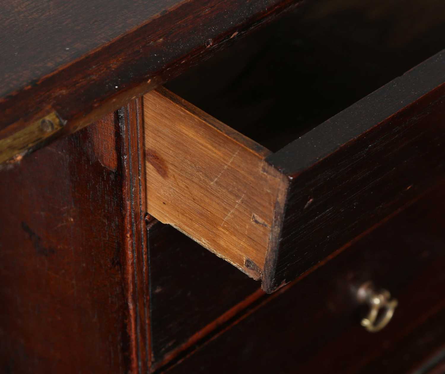 A George III mahogany clerk's desk, the fall front enclosing a fitted interior, height 95cm, width - Image 5 of 10