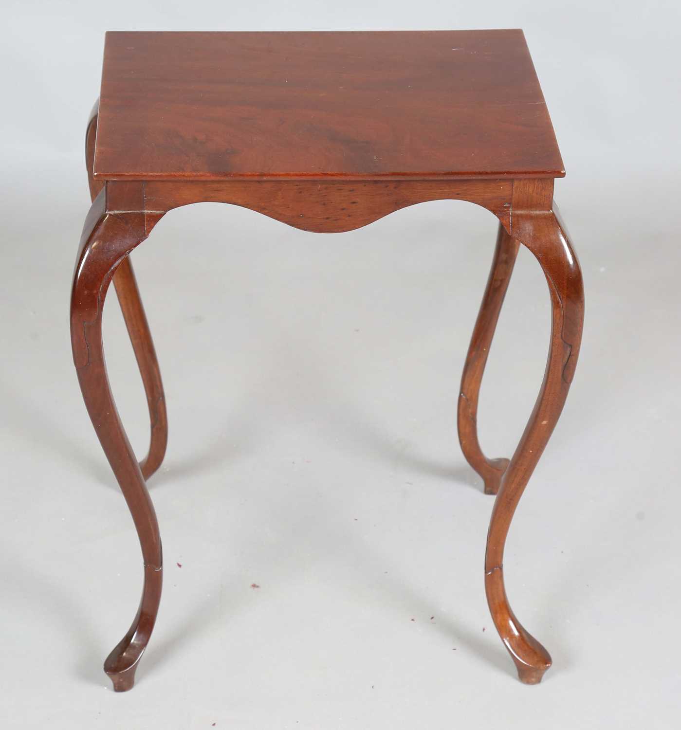 A George III Sheraton period mahogany kettle stand, the frieze fitted with two slides, raised on - Image 9 of 10