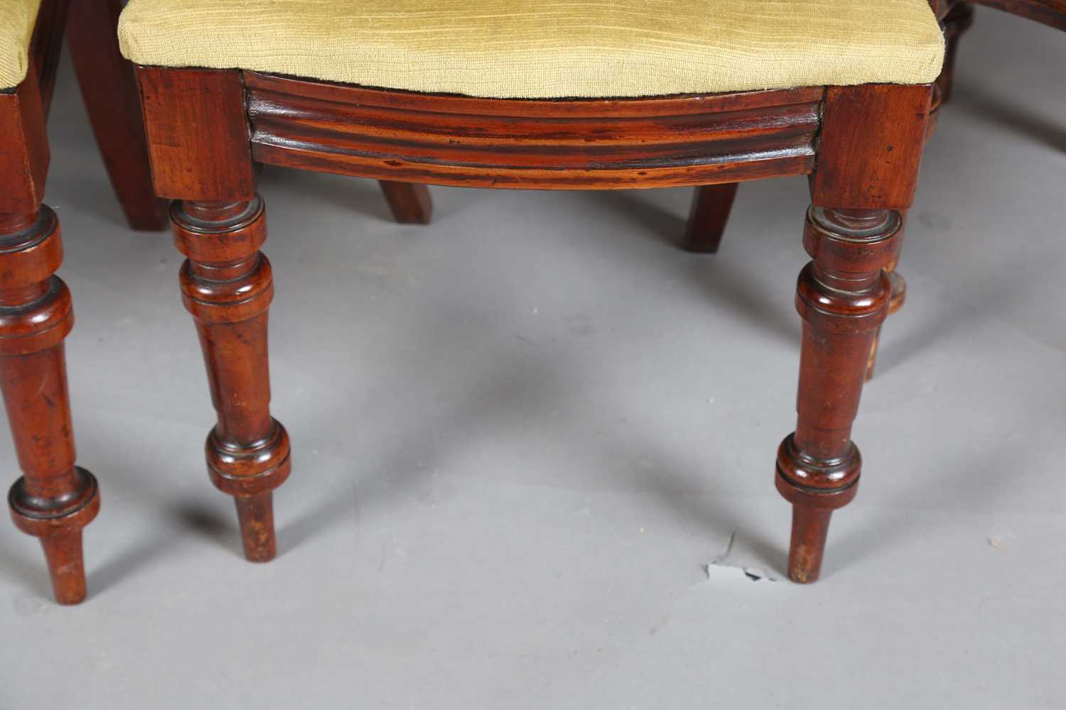 A set of eight late Victorian mahogany spoon back dining chairs, height 86cm, width 45cm. - Image 4 of 12