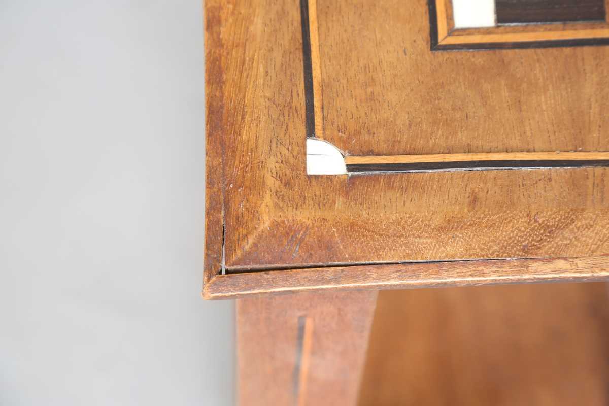 A pair of early 20th century Arts and Crafts walnut two-tier occasional tables, both stamped ' - Image 4 of 11