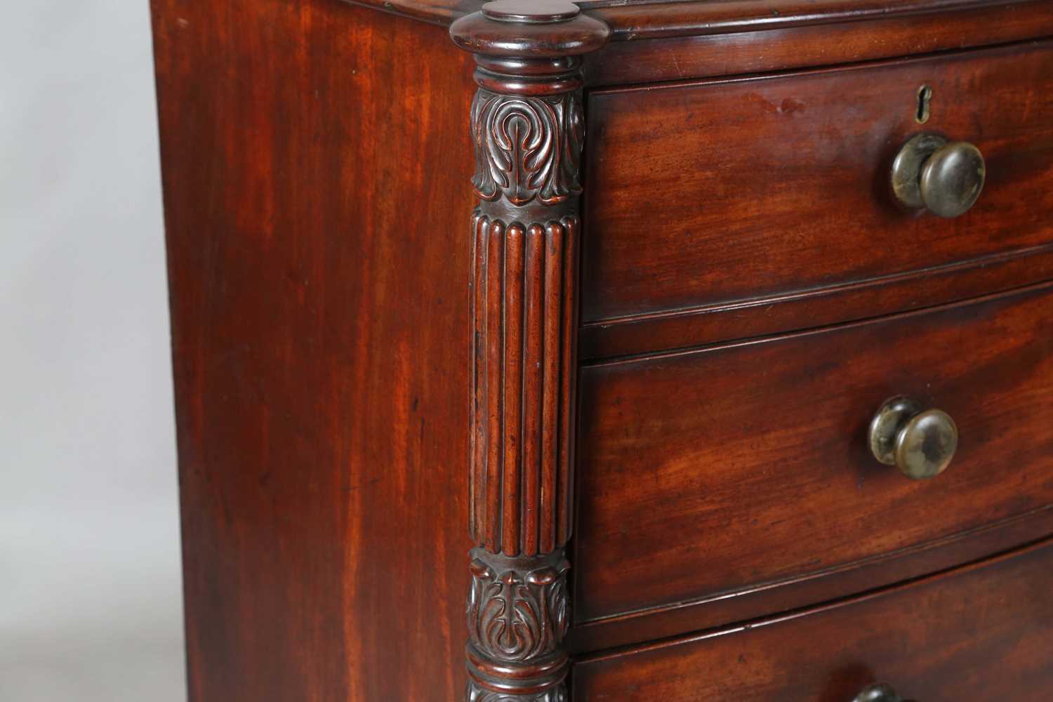 A good early Victorian mahogany bowfront chest of drawers, in the manner of Gillows of Lancaster, - Image 5 of 9